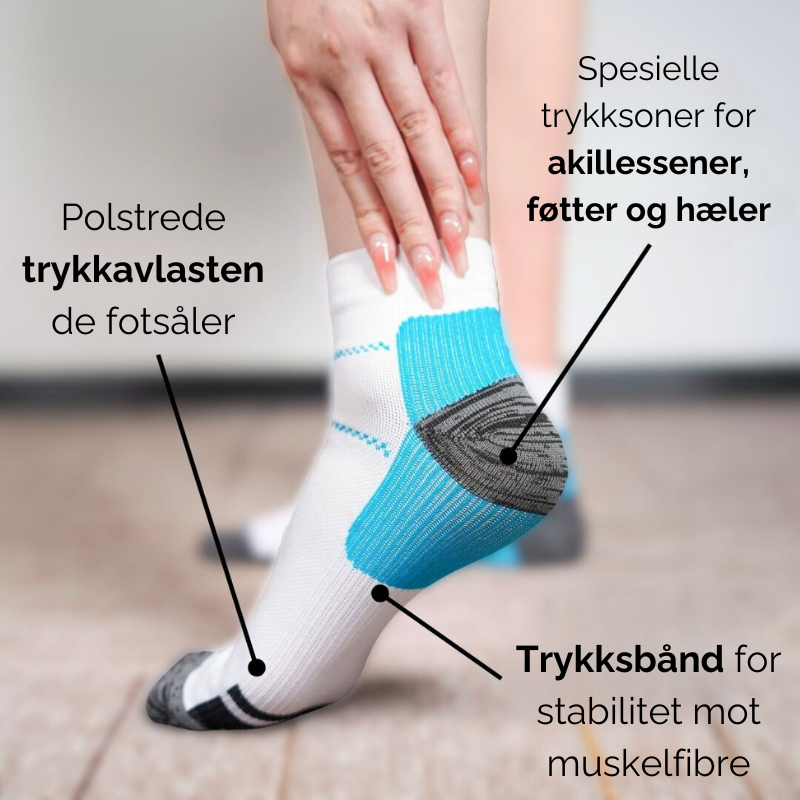 StøtteSok™ | Gå trygt uten å belaste føttene dine