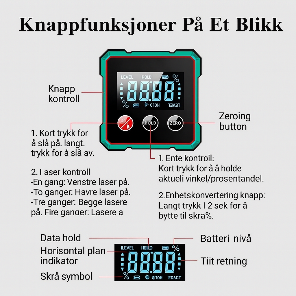 LevelPro™ | Raskt, klart og korrekt—mål som en proff