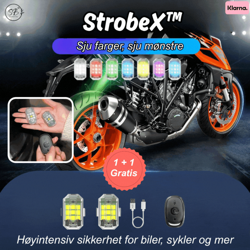 StrobeX™ | Høyintensiv sikkerhet for biler, sykler og mer