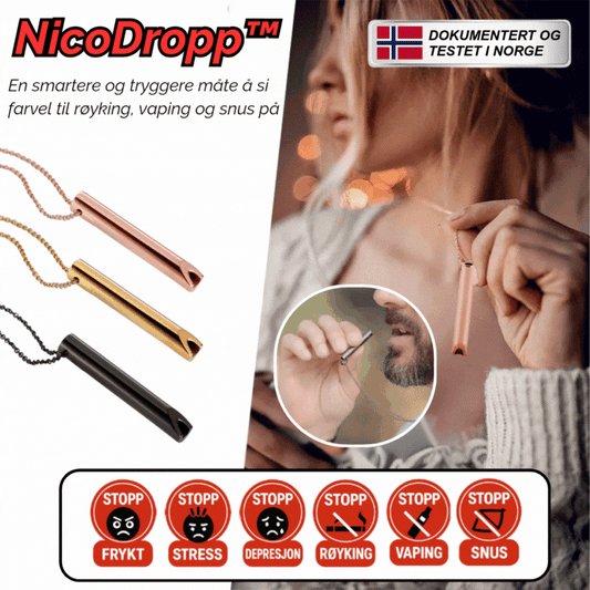 NicoDropp™ | En smartere og tryggere måte å si farvel til røyking, vaping og snus på